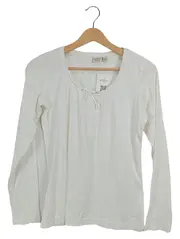 Vorschaubild 1 von Damen Langarmshirt Basic Weiß Gr. 38/M Baumwolle