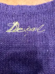 Vorschaubild 4 von Damen Strickkleid Gr. 40/L Lila Blumenstickerei Pailletten Farbenfroh