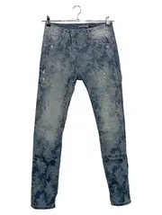 Vorschaubild 1 von Damen Jeans Slim Fit Blau Camouflage Gr. S W28/36 Used Look