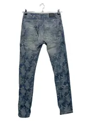 Vorschaubild 2 von Damen Jeans Slim Fit Blau Camouflage Gr. S W28/36 Used Look