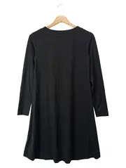 Vorschaubild 2 von Damen Businesskleid Gr. 34/XS Schwarz Elegant Minimalistisch Langarm