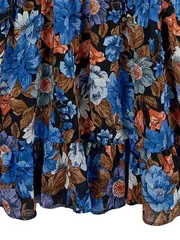 Vorschaubild 4 von Sommerkleid Damen M Blumenmuster Boho Langarm V-Ausschnitt Blau