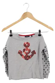 Vorschaubild 1 von Kinder Langarmshirt Gr. 104 Grau Anker Pailletten Punkte Casual