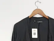 Vorschaubild 4 von Strickjacke Damen 3/4 Arm Schwarz Gr. 44 XXL Baumwolle