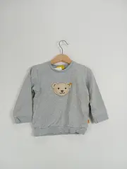 Vorschaubild 3 von Kinder Sweatshirt Grau Gr. 92 mit Teddy-Applikation Langarm