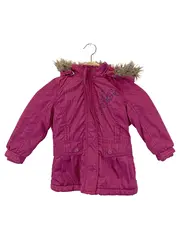 Vorschaubild 1 von Kinder Winterjacke Rosa Gr. 92/98 Kariert mit Kapuze Fellbesatz