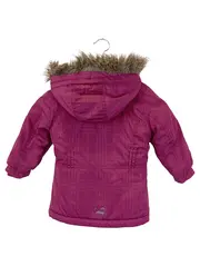 Vorschaubild 2 von Kinder Winterjacke Rosa Gr. 92/98 Kariert mit Kapuze Fellbesatz