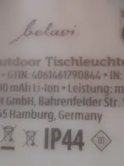 Vorschaubild 3 von LED Outdoor Tischleuchte Akku IP44 Weiß 34cm Modern Kunststoff