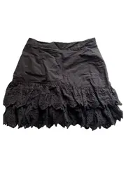 Vorschaubild 2 von Damen Minirock Schwarz Gr. M Broderie Anglaise Rüschen