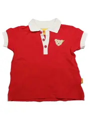 Vorschaubild 1 von Kinder Poloshirt Rot Gr. 92 mit Teddy-Applikation Baumwolle