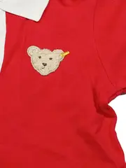 Vorschaubild 3 von Kinder Poloshirt Rot Gr. 92 mit Teddy-Applikation Baumwolle