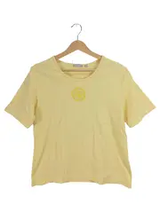 Vorschaubild 1 von Damen T-Shirt Gr. 42 XL Gelb Uni Baumwolle Stickerei Strass