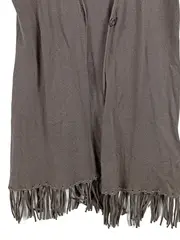 Vorschaubild 2 von Strickjacke Damen Braun Strukturmuster Fransen Kurzarm Gr. 44