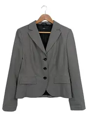 Vorschaubild 1 von Damen Business Blazer Gr. 40 Grau Elegant Langarm