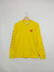 Vorschaubild 2 von Herren Langarmshirt Gr. 46/S Gelb Sportlich Logo Baumwolle