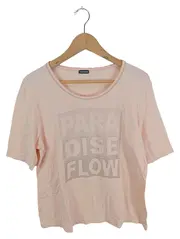 Vorschaubild 1 von Damen T-Shirt Print Rosa Gr. 42 XL Kurzarm Casual Shirt