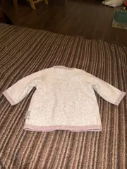 Vorschaubild 2 von Baby Strickjacke Kinder Gr. 50 Beige Tiermotiv Baumwolle