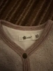 Vorschaubild 3 von Baby Strickjacke Kinder Gr. 50 Beige Tiermotiv Baumwolle