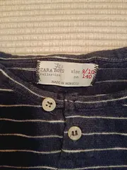Vorschaubild 2 von Boys Langarmshirt Kinder Gr. 140 Schwarz Weiß Gestreift
