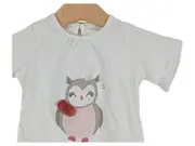 Vorschaubild 3 von Mädchen Langarmshirt Gr. 67/68 Weiß Charmant Eulenmotiv