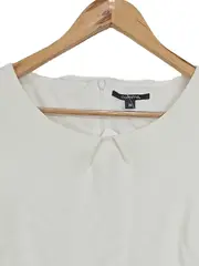 Vorschaubild 3 von Sommerkleid Damen Gr. 36/S Weiß Elegant Rippstrick