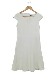 Vorschaubild 1 von Sommerkleid Damen Gr. 36/S Weiß Elegant Rippstrick