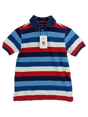 Vorschaubild 1 von Poloshirt Kinder Gr. 128 M 8-10 Gestreift Blau Rot Weiß