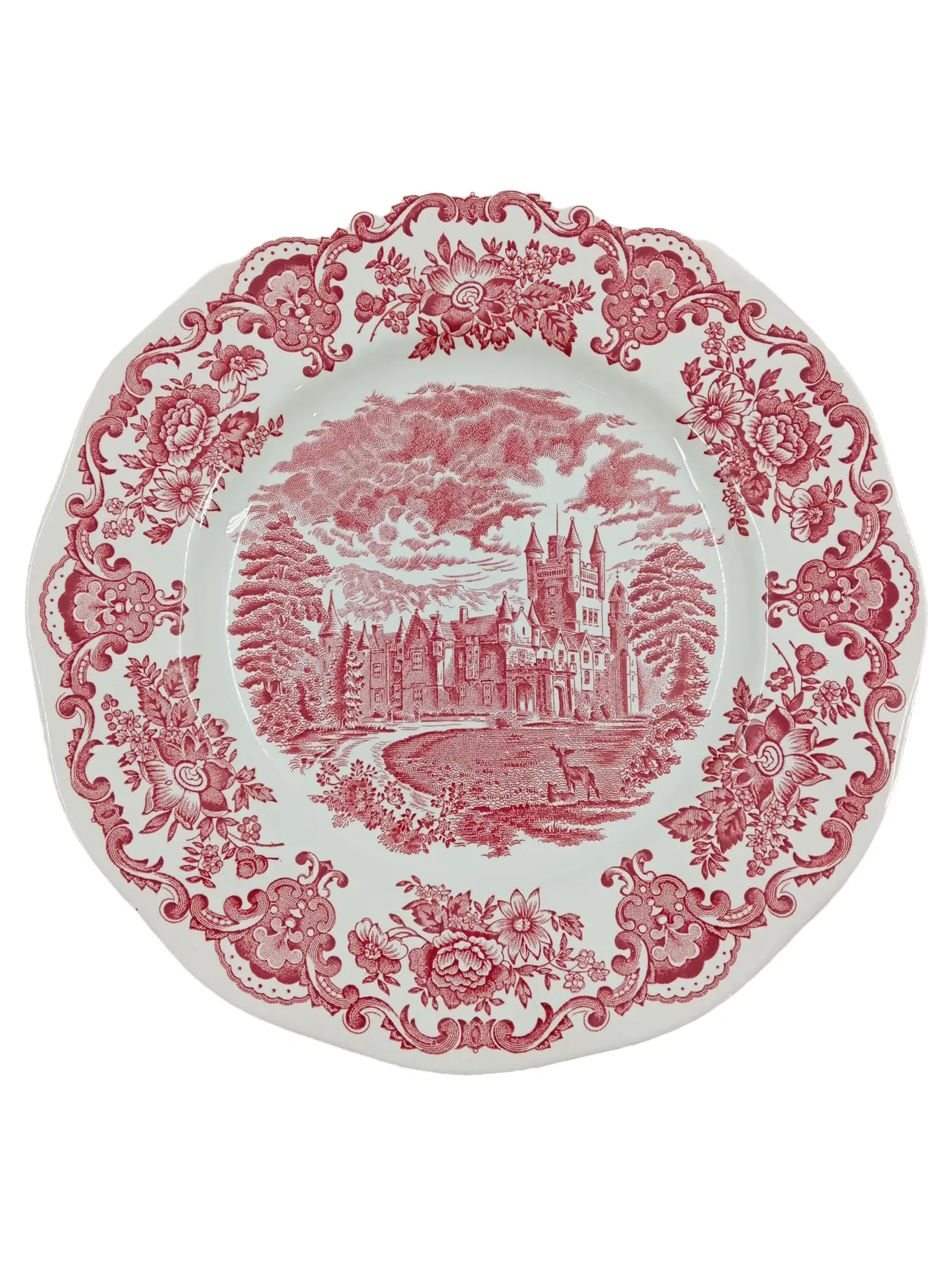 ENOCH WEDGWOOD Essteller Royal Homes of Britain Rot Vintage Schloss Blumen 25cm