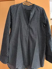 Vorschaubild 2 von Damen Hemdbluse Gr. 40 Schwarz mit Muster Casual Langarm