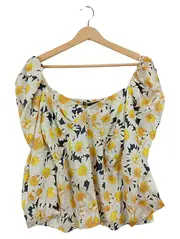 Vorschaubild 1 von Damen Bluse Blumenmuster Gänseblümchen Gr. M Off-Shoulder