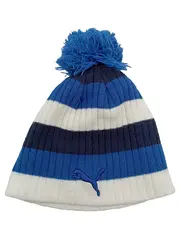 Vorschaubild 1 von Mütze Beanie gestreift Bommel Blau Weiß One Size Sportmütze