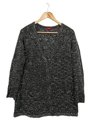 Vorschaubild 1 von Damen Strickjacke Grau Gr. 36/S Klassisch Casual Meliert Langarm