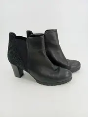 Vorschaubild 2 von Damen Stiefelette Gr. 39 Schwarz Leder Chelsea Blockabsatz