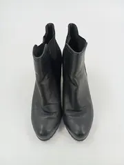 Vorschaubild 3 von Damen Stiefelette Gr. 39 Schwarz Leder Chelsea Blockabsatz