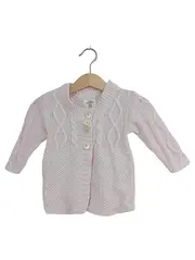 Vorschaubild 1 von Strickjacke Baby Mädchen Rosa Zopfstrick Baumwolle Gr. 68