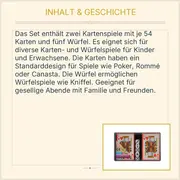 Vorschaubild 3 von LIFETIME Kartenspiel Set 2 Decks Spielkarten & 5 Würfel Poker Skat Rommé