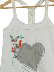 Vorschaubild 2 von Damen Top M Mehrfarbig Casual Herz Schmetterlinge