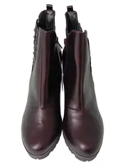 Vorschaubild 2 von Damen Stiefelette Gr. 40 Rot Leder Nieten Plateau Absatz 9,5cm