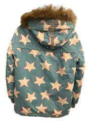 Vorschaubild 3 von Winterjacke Mädchen Gr. 152 Sternenmuster Fellkapuze Türkis