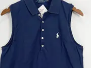 Vorschaubild 2 von Herren Poloshirt ärmellos Blau Gr. 52 XL Casual Uni