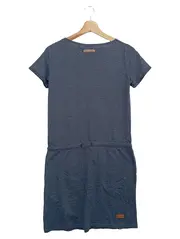 Vorschaubild 2 von Freizeitkleid Damen Blau Gr. 36/S Baumwolle Casual Midikleid