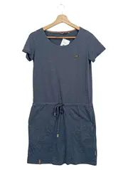 Vorschaubild 1 von Freizeitkleid Damen Blau Gr. 36/S Baumwolle Casual Midikleid