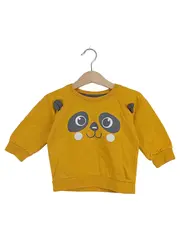 Vorschaubild 1 von Kinder Pullover Gr. 80 Gelb Panda Motiv Langarm Casual