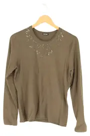 Vorschaubild 1 von Pullover Damen 38/M Braun Elegant Strass Langarm