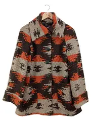 Vorschaubild 1 von edc Damen Wollmantel Gr. 34/XS Mehrfarbig Vintage Muster