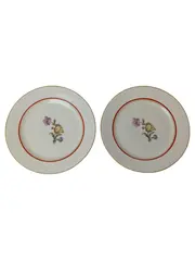 Vorschaubild 1 von Frühstücksteller 2er Set Weiß Blumen Klassisch Porzellan Ø 17.5 cm