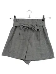 Vorschaubild 1 von Damen High-Waist Shorts kariert Gürtel Schleife Gr. S/36