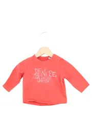 Vorschaubild 1 von Kinder Langarmshirt Gr. 68 Rot mit Schriftzug Baumwolle Casual