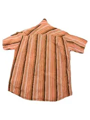 Vorschaubild 2 von Herren Kurzarmhemd Gr. L gestreift orange Retro Freizeithemd