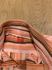 Vorschaubild 3 von Herren Kurzarmhemd Gr. L gestreift orange Retro Freizeithemd